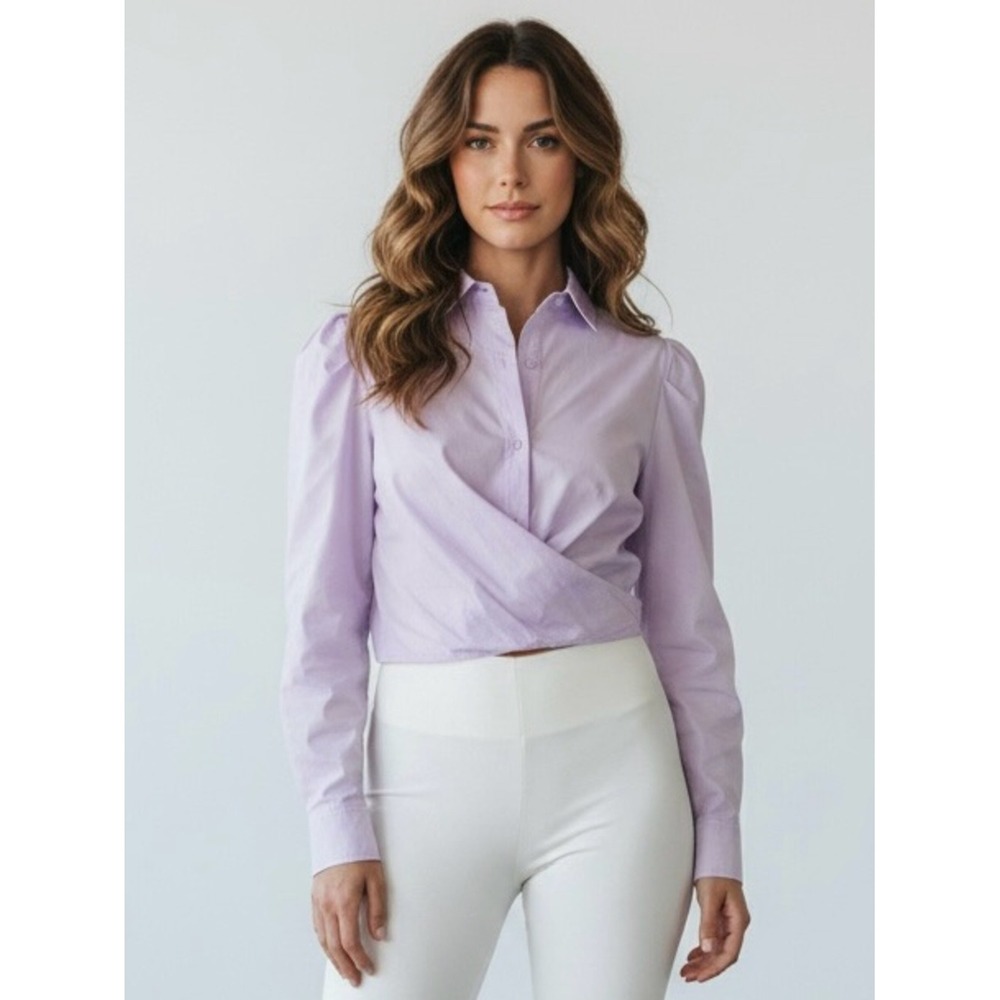 Hudson Jeans‎ Light Purple Long Sleeve Button Down Shirt